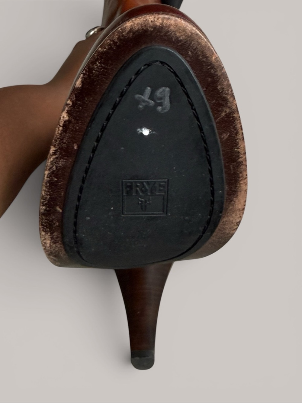 Frye knee-high leather heeled boots 9.5 - Picture 9 of 11